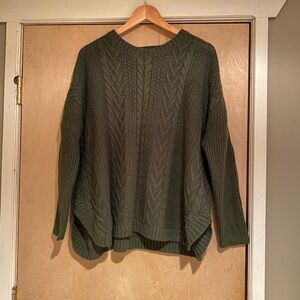 Joseph A Olive Cable Knit Sweater